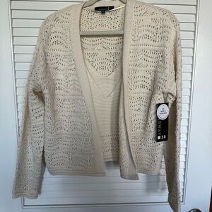 Knit crop sweater and tank